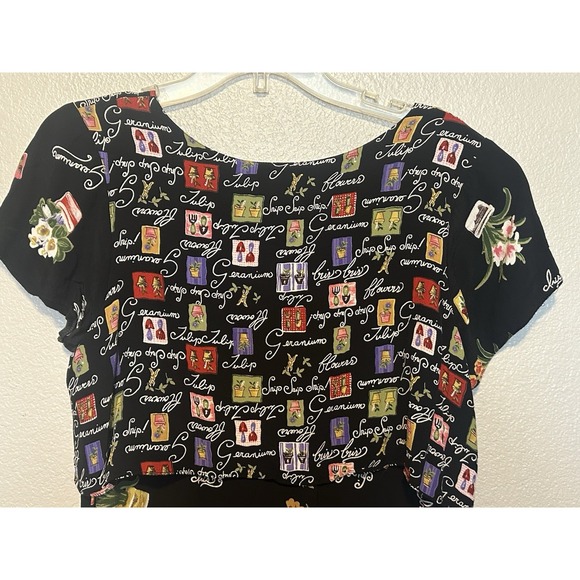 Lauren Michelle Hawaii Dress Floral Rayon Print Spring Garden Botanical sz.L - Picture 2 of 13